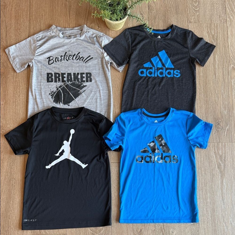 ((4 PIECE)) JORDAN ADIDAS RBX SHORT SLEEVE ATHLETIC TEE BUNDLE SIZE SM/7